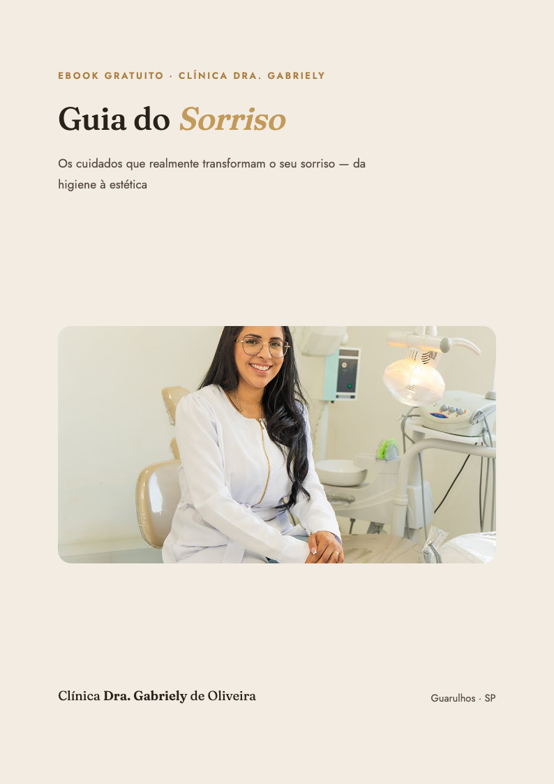 Capa do ebook Guia do Sorriso, por Dra. Gabriely de Oliveira